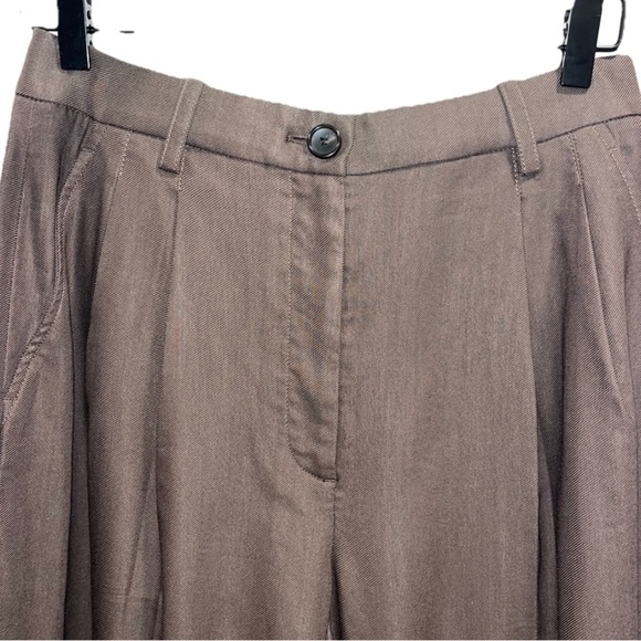 A.L.C. Tommy II Soft Suiting Pants Brown Size 4 Wide Leg Trousers Office NWT - Picture 7 of 14